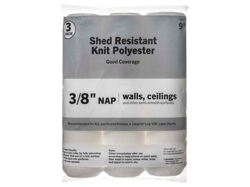 Shur-Line Good 9” Woven Polyester Roller Cover 3/8 Nap 3PK