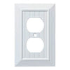 Classic Beadboard Single Duplex Wall Plate, White