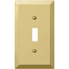 Amerelle 1-Gang Stamped Steel Toggle Switch Wall Plate, Polished Brass