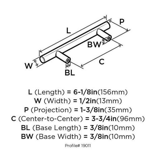 Amerock BP40516BBR Bar Pulls Collection Pull