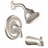 Banbury Tub / Shower Faucet Handle, Spout & Showerhead, Brushed Nickel
