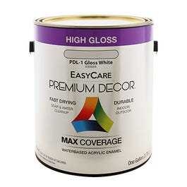 Premium Decor High-Gloss Enamel, Water-Based, White, 1-Gallon