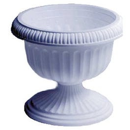 Grecian Urn Planter, Plastic, White, 12-In.