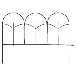 Black Round-Top Garden Fence, 14 x18-In.