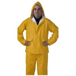 PVC Rainwear .25-Mm Double-ply Suit, Yellow, Medium