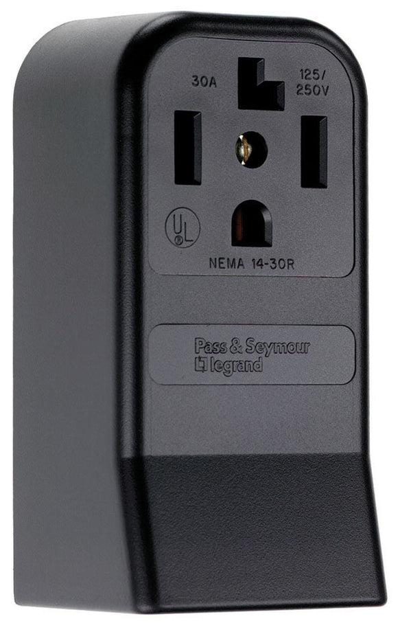 Pass & Seymour 30A 125/250V 14-30R Straight Blade Single Surface Receptacle, 3-Pole, 4-Wire