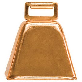 Cow Bell, Copper-Plated Steel, 2-1/2 x 2-1/4 x 1-3/4-In.