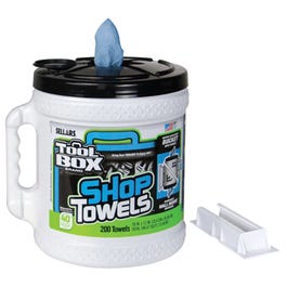 Blue Shop Towels, Big Grip Dispenser Bucket, 200-Ct.