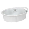 Casserole Dish with Glass Cover, Oval, French White III, 2.5-Qts.