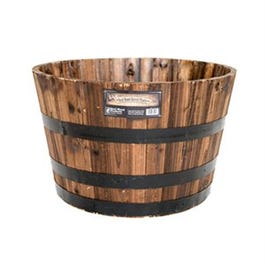 Barrel Wood Planter, Cedar Whiskey