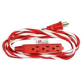 Extension Cord, Candy Cane Colors, Indoor/Outdoor, 16/3, 10-Ft.