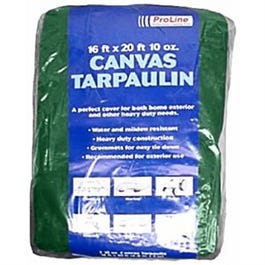 Canvas Tarp, Hunter Green, 6 x 8-Ft., 10-oz.