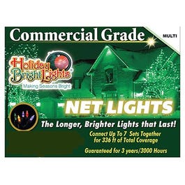 Christmas Net Lights, Commercial-Grade, Multi, 150 Lights, 4 x 6-Ft.