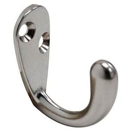 Hook, Robe, Single-Prong, Satin Chrome