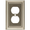 Duplex Wall Plate, 1-Gang, Architectural, Satin Nickel Zinc