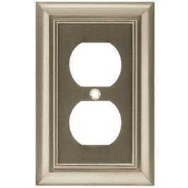 Duplex Wall Plate, 1-Gang, Architectural, Satin Nickel Zinc