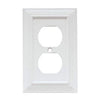 Duplex Wall Plate, 1-Gang, Wood Architectural, White MDF Material