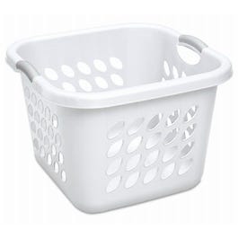 Laundry Basket, Square, White, 19-In.
