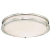 Dimmable LED Flush fixture, Brushed Nickel, 23-Watts