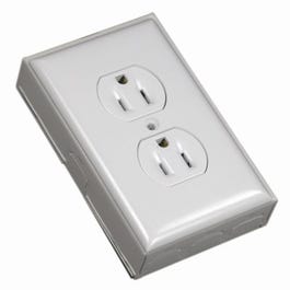 Metal Outlet Box With Duplex/Faceplate Outlet Kit, White