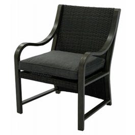 Canmore Captain Chair, Woven Espresso Back, Gray Seat Cushion, Aluminum Frame