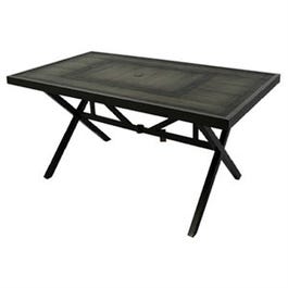 Canmore Patio Dining Table, Faux Wood Top, Steel Frame, 40 x 72-In.