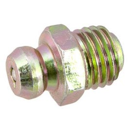Grease Fitting, Short Straight, 8mm x 1 Thread, 10-Pk.