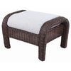 Montego Bay Set of 2 Ottomans, Ivory Cushions & Wicker