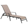 Marbella Chaise Lounge, Black Steel Frame, Tan Sling Fabric