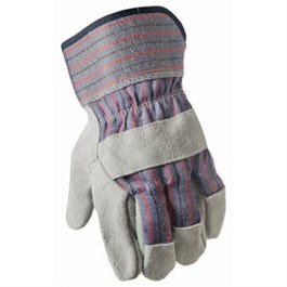 Leather Palm Gloves, Pearl Gray, 2-Pk., L