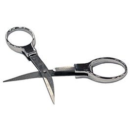 Folding Scissors, Compact, Silver/Stainless Steel