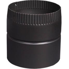 Black Stove Pipe Drip-Free Adapter, 24-Ga., 6 x 6-In.