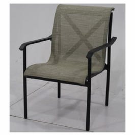 Eastport Patio Dining Chair, 2-Tone Aluminum, Ivory Sling Fabric