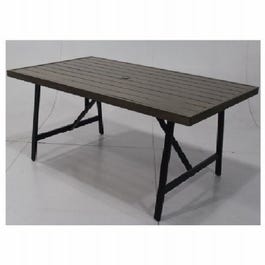 Eastport Slat Top Patio Dining Table, 2-Tone Aluminum,  40 x 70-In.