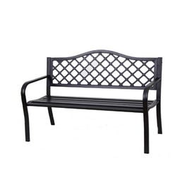 Park Bench, Black Steel Frame