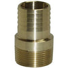 Male Adapter with Barbed End, Yellow Brass, 1-In.