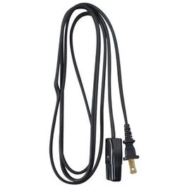 Miniature Plug Appliance Cord, 18/2 HPN, Black, 6-Ft.