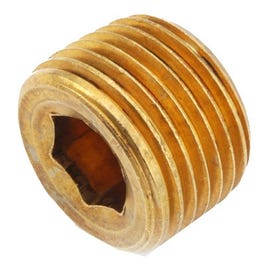 Pipe Fitting, Countersink Plug, Lead-Free Brass, 1/2-In.