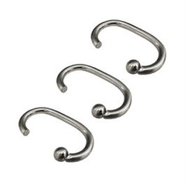 G Shower Curtain Hooks, 12-Pack Silver