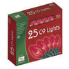 Christmas Lights Set, Clear Red C9 Bulbs, 25-Ct.