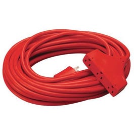 25-Ft. 14/3 SJTW, Red 3-Outlet Extension Cord