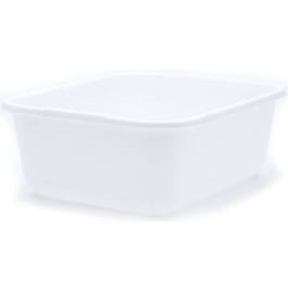 Dish Pan, Rectangular, White Plastic, 11-1/2-Qts.