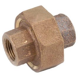 Pipe Fittings, Red Brass Union, Lead Free, 1-In.
