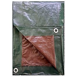 Hunter Green/Brown Polyethylene Tarp, 30 x 50-Ft.