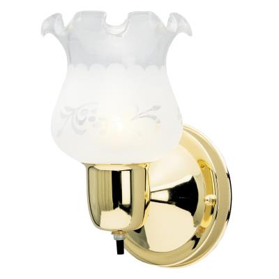 Westinghouse One-Light Indoor Wall Fixture with On/Off Switch (Polished Brass Finish)