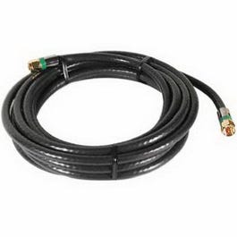 12-Ft. 18 AWG Black Quad Shield RG6 Coaxial Cable