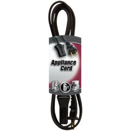 6-Ft. 18/2 HPN Black Miniature Plug Appliance Cord
