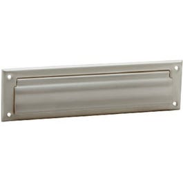 2 x 11-In. Nickel Mail Slot With Magazine Open Back Plate