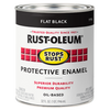 Rust-Oleum® Protective Enamel Brush-On Paint Flat Black (Quart Flat, Flat Black)