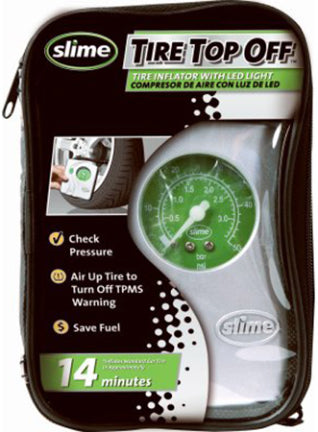 SLIME TIRE TOP OFF INFLATOR WITH LIGHT